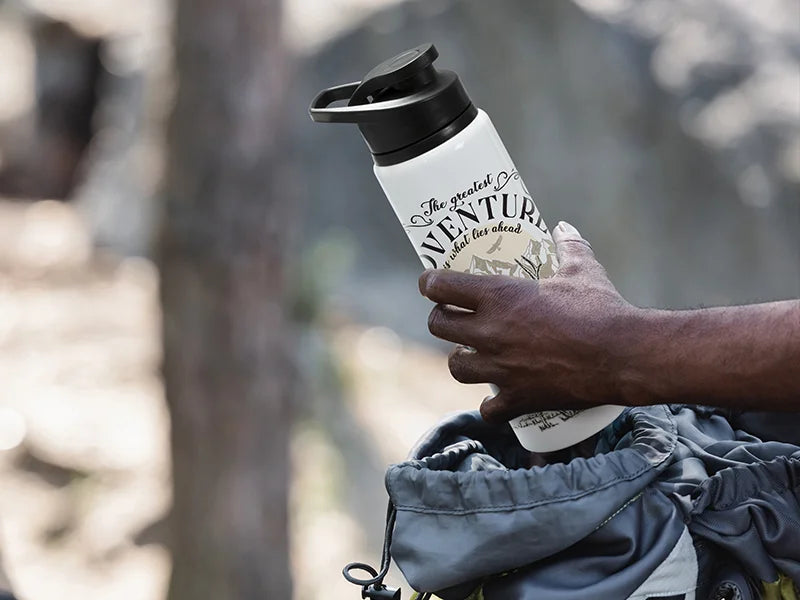 Sublimation Blanks 750ml White Aluminium Bottle w/ Black Portable Flip Lid