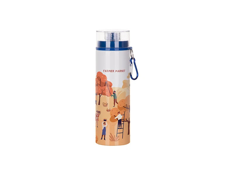 Sublimation 28oz/850ml Aluminum Bottle w/ Blue Lid(White)