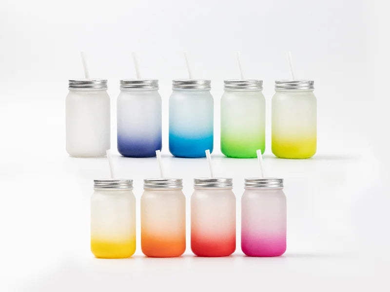 15oz/450ml Sublimation Blanks Mason Jar No Handle (Frosted)