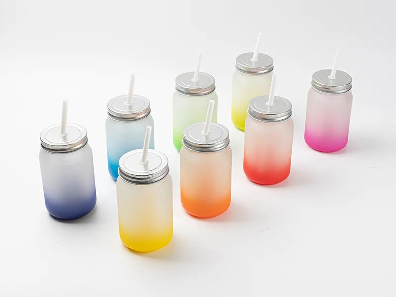 15oz/450ml Sublimation Blanks Mason Jar No Handle (Frosted)