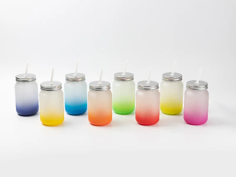 15oz/450ml Sublimation Blanks Mason Jar No Handle (Frosted)