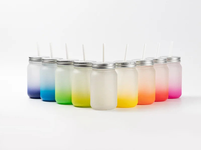 15oz/450ml Sublimation Blanks Mason Jar No Handle (Frosted)