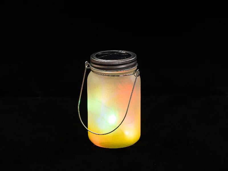 15oz/450ml Sublimation Blanks Mason Jar w/ Lantern Lid and Metal Handle (Frosted, Gradient Lemon Yellow)