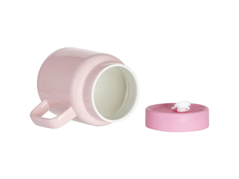 Sublimation Blanks 16oz/500ml Ceramic Mason Jar with Silicon Lid (Pink)