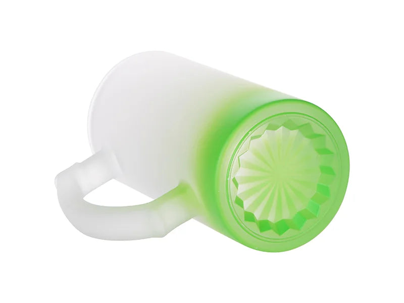 16oz Sublimation Glass Beer Mug Gradient Green