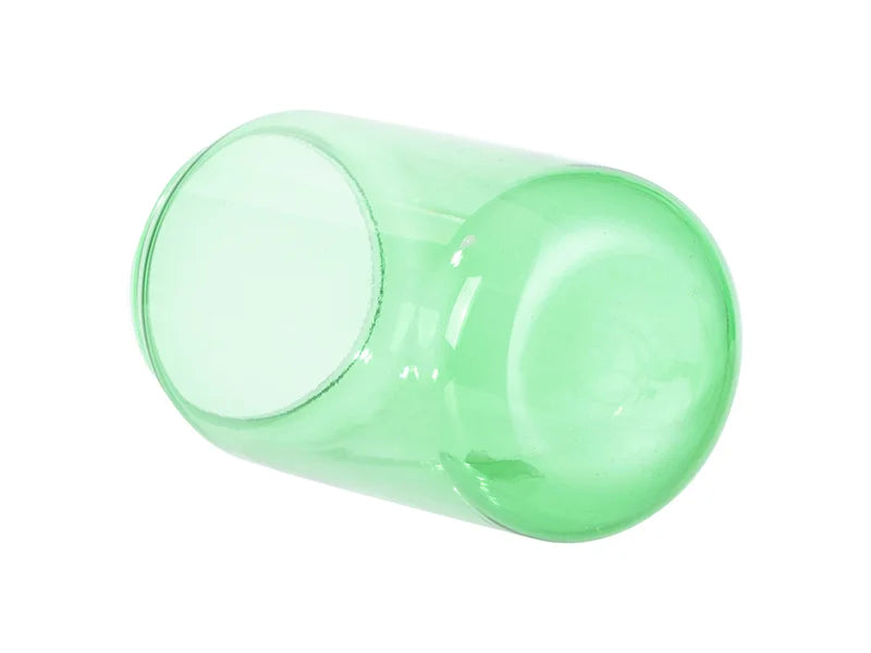 Sublimation Blanks 13oz/400ml Full Color Can Glass Mug with Straw (Green)