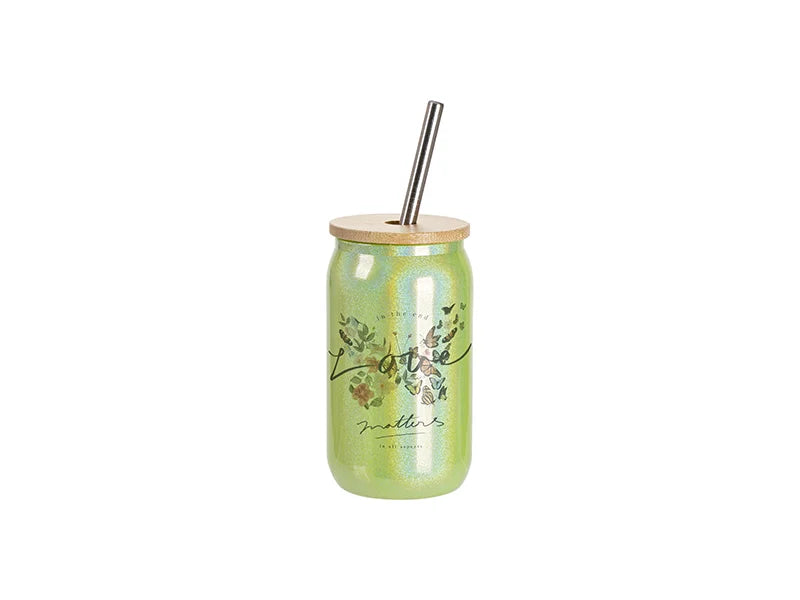 Sublimation Blanks 13oz/400ml Clear Sparkling Rainbow Glass Can