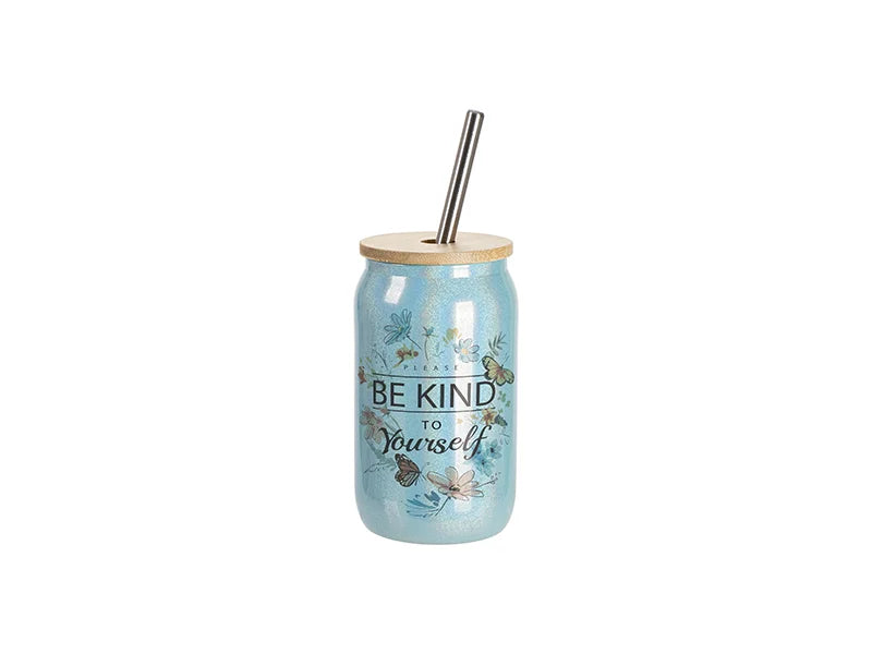 Sublimation Blanks 13oz/400ml Clear Sparkling Rainbow Glass Can
