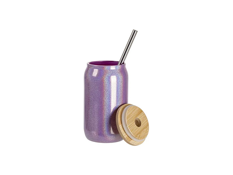 Sublimation Blanks 13oz/400ml Clear Sparkling Rainbow Glass Can