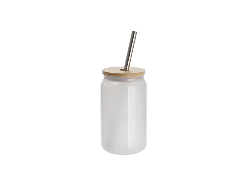 Sublimation Blanks 13oz/400ml Cold Color Change Glass Can with Bamboo Lid