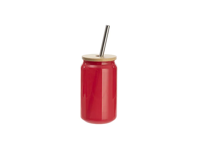 Sublimation Blanks 13oz/400ml Thermal Color Change Glass Can with Bamboo Lid