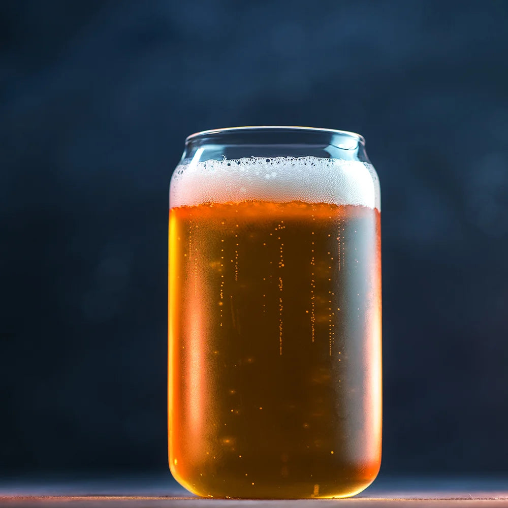 Sublimation Blanks 13oz/400ml Clear Can Glass Mug with bamboo lid & ss straw