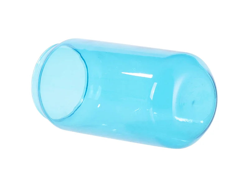 Sublimation Blanks 18oz/550ml Full Color Can Glass Mug with Straw(Blue)