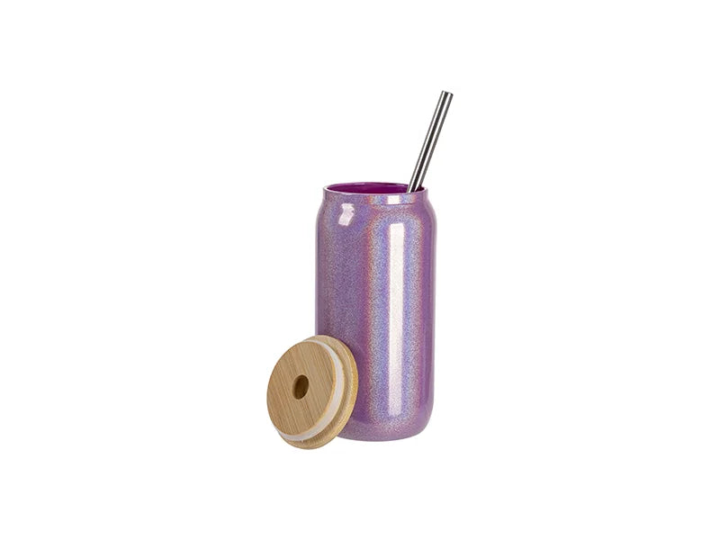 Sublimation Blanks 18oz/550ml Clear Sparkling Rainbow Glass Can