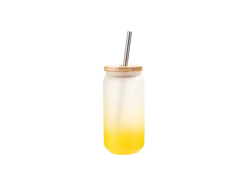Sublimation Blanks 18oz/550ml Glass Mug Gradient Yellow