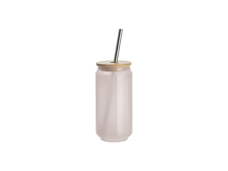 Sublimation Blanks 18oz/550ml Cold Color Change Glass Can with Bamboo Lid