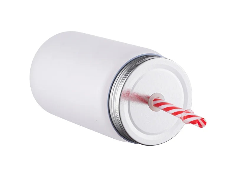 17oz/500ml Sublimation Blanks Mason Jar w/ Straw (Frosted)