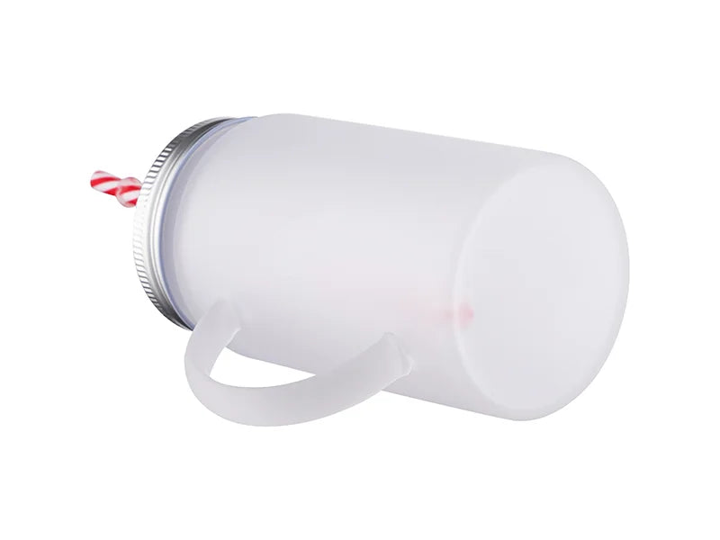 17oz/500ml Sublimation Blanks Mason Jar w/ Straw (Frosted)