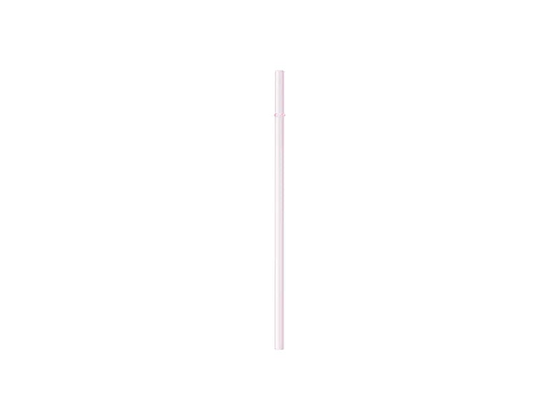 23cm Plain Straight Pink Glass Straw