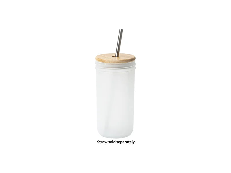Sublimation Blanks 22oz/650ml Wide Mouth Mason Jar w/ Bamboo Lid