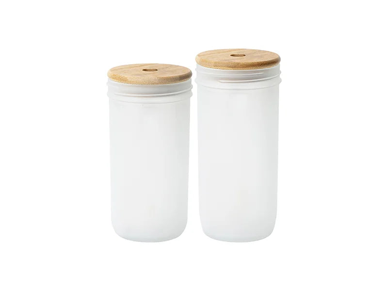 Sublimation Blanks 22oz/650ml Wide Mouth Mason Jar w/ Bamboo Lid