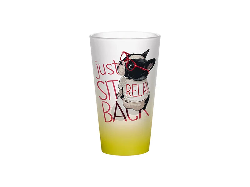 17oz Sublimation Glass Mug (Gradient Color Lemon Yellow)