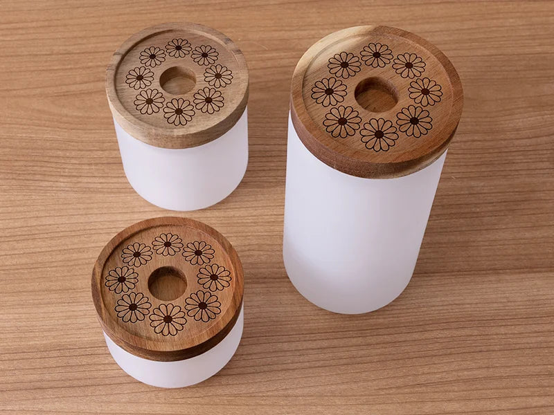 Sublimation Blanks 250ml Glass Storage Jar w/ Wood Lid