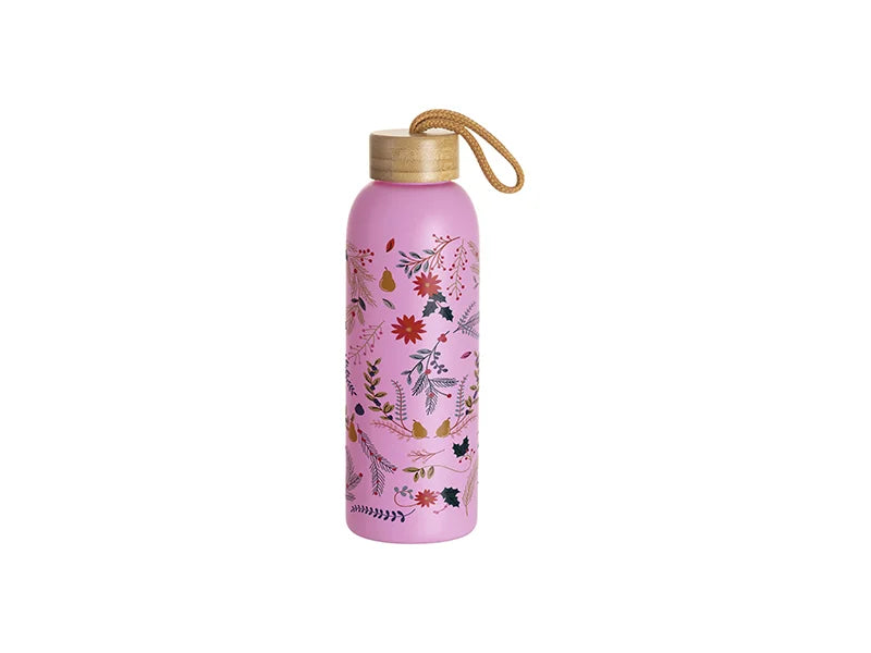 Sublimation Blanks 25oz/750ml Frosted Glass Bottle w/ Bamboo Lid