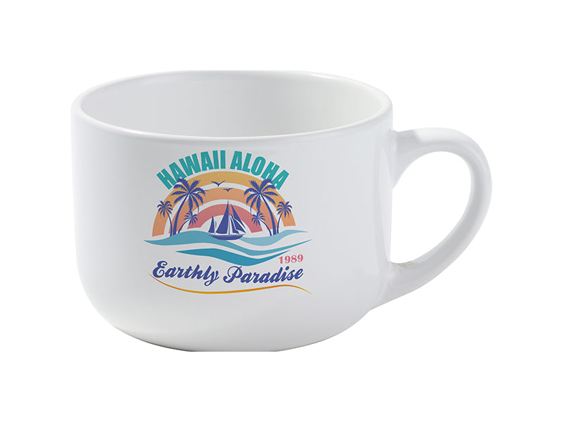 Sublimation Blanks 25oz Ceramic Bowl with Handle