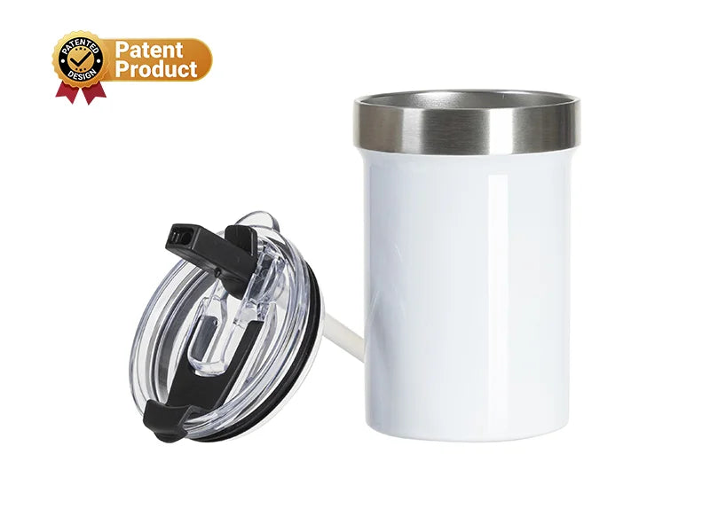 Sublimation Blanks 18oz/550ml Stainless Steel Travel Tumbler with Flip Lid (White)