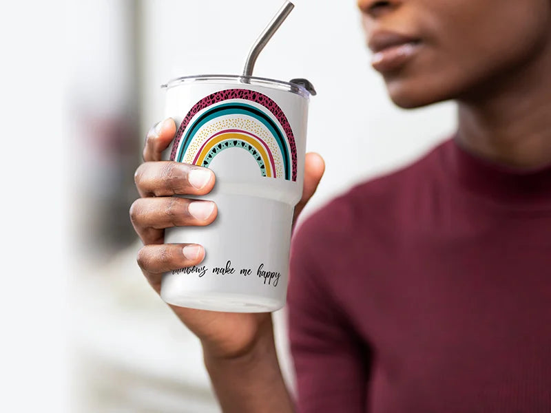 Sublimation Blanks 17oz/500ml Stainless Steel Travel Tumbler with Slide Lid &Straw