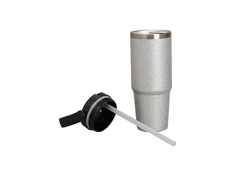 30oz Sublimation Glitter Tumbler-Silver