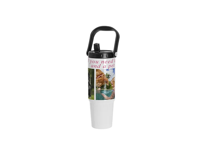 Sublimation Blanks 36oz/1080mlStainless Steel Travel Tumbler with Portable Lid(White)
