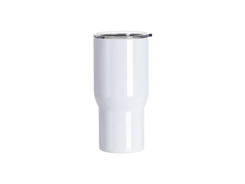 Sublimation Blanks 22oz/650ml Stainless Steel Travel Tumbler with Clear Flat Lid (White)