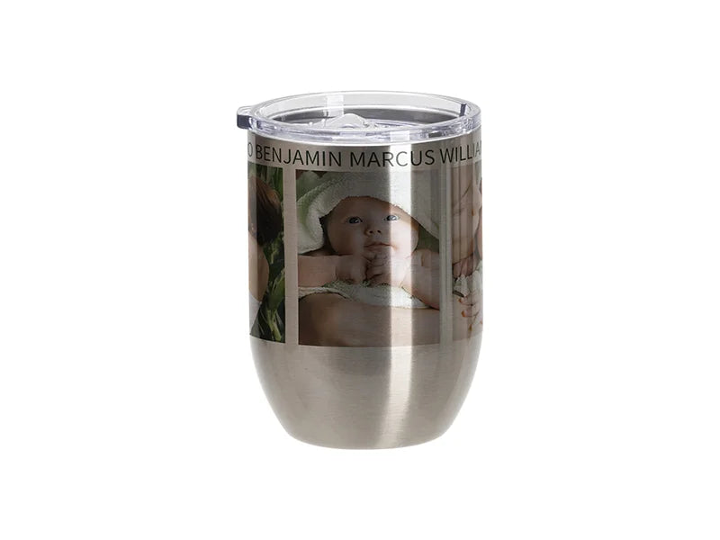 Sublimation Blanks 15oz/450ml Stainless Steel Stemless Wine Cup(Silver)