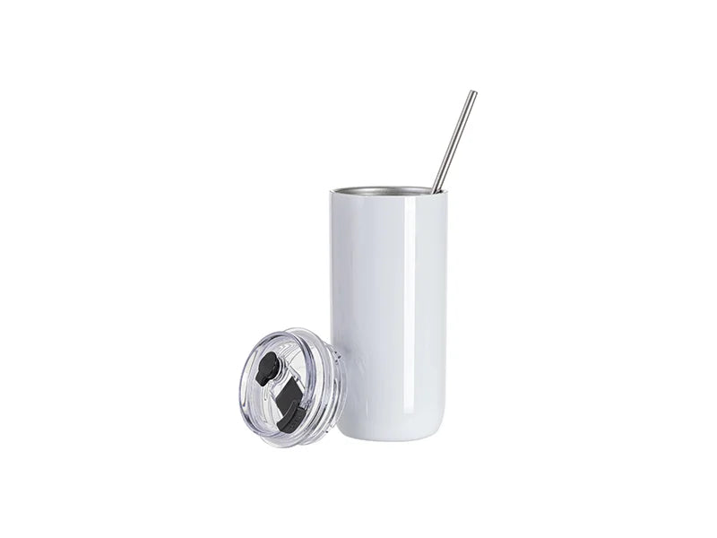Sublimation 17oz/500ml Stainless Steel Tumbler with Flip Lid & Straw(White)