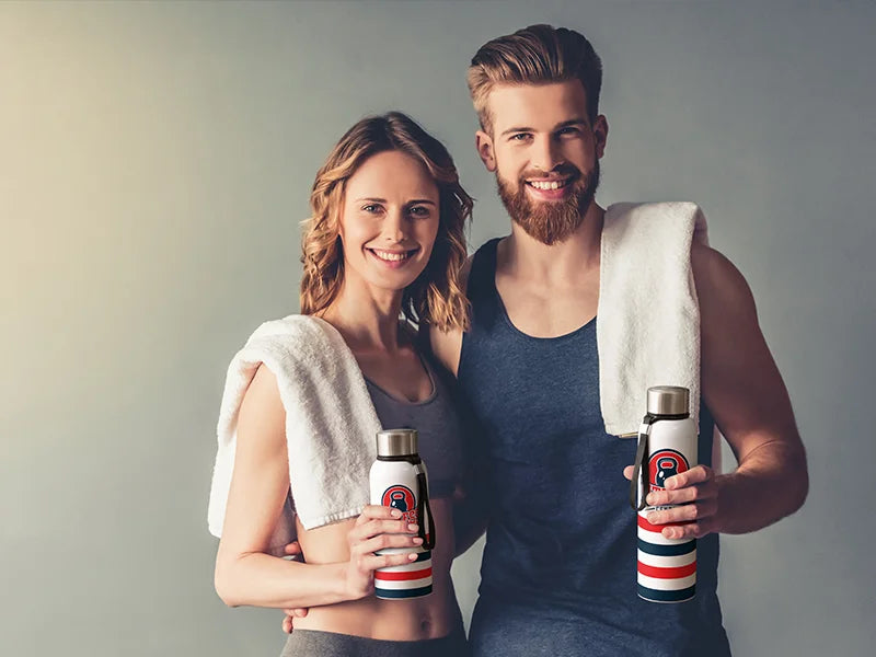 Sublimation Blanks 20oz/600ml Stainless Steel Bottle w/ Black Portable String (White)