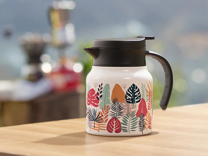 Sublimation Blanks 32oz/1000ml Stainless Steel Coffee Pot w/ Black Handle& Lid (White)