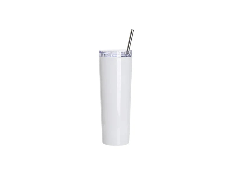 30oz/900ml Sublimation Blanks Stainless Steel Tapered Tumbler with slide waterproof lid & Straw(White)