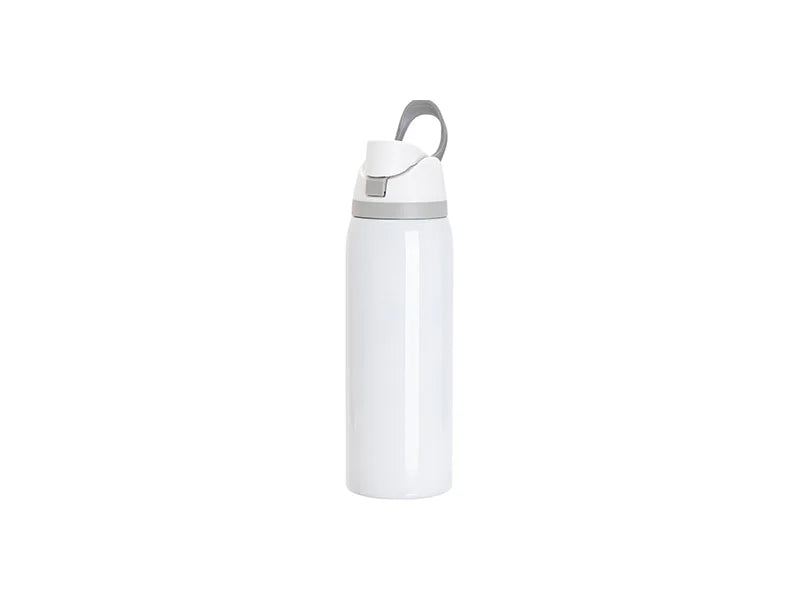 Sublimation 40oz/1200ml Stainless Steel Water Bottle with Flip One Touch Portable Lid (White)