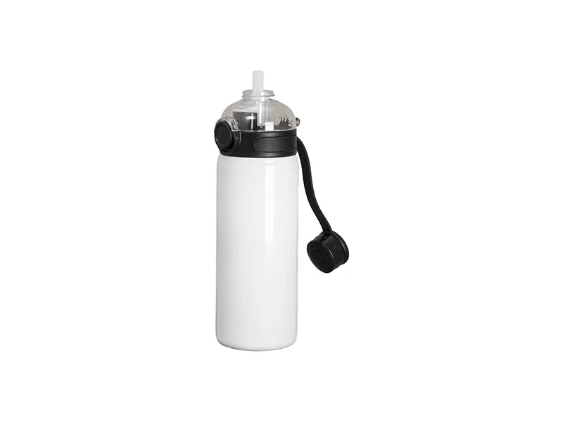 24oz/720ml Sublimation Stainless Steel Bottle w/ Black Pop Lid (White)