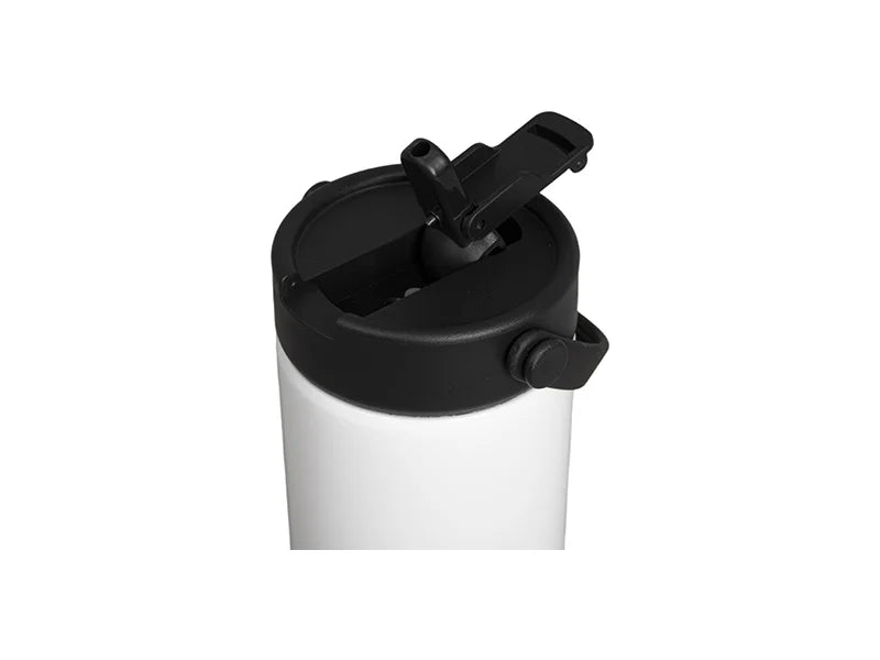 20oz/600ml Sublimation Stainless Steel Flask Tumbler w/ Protable Straw Lid (White)