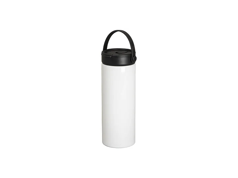 30oz/900ml Sublimation Stainless Steel Flask Tumbler w/ Portable Straw Lid (White)