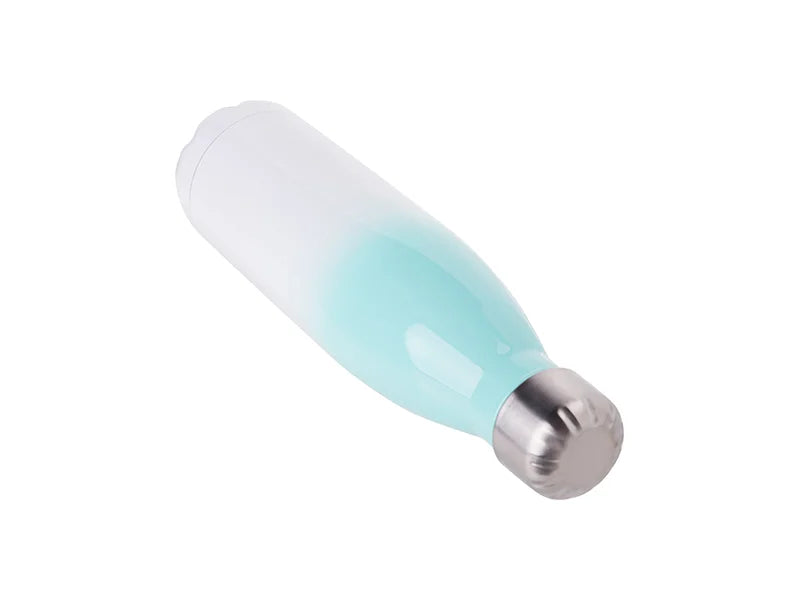 Sublimation 17oz/500ml Stainless Steel Cola Shaped Bottle (Gradient Color White&Green)