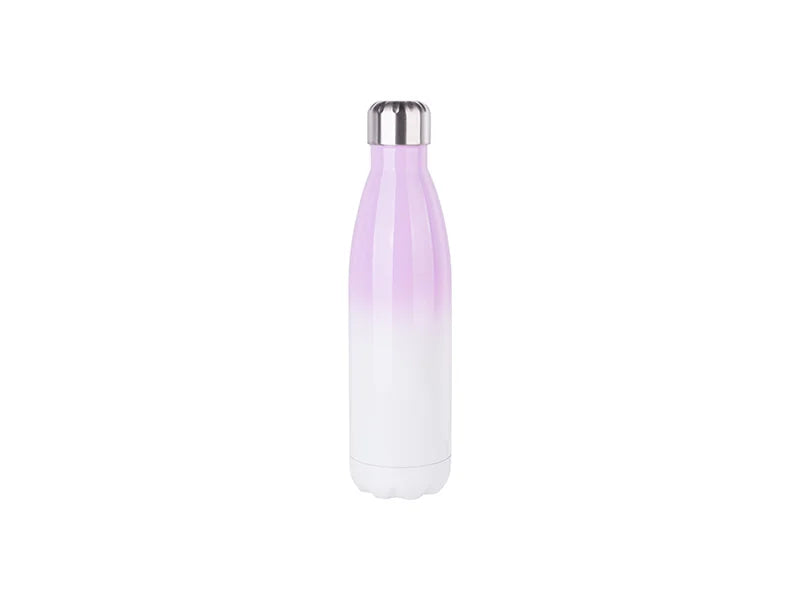 Sublimation 17oz/500ml Stainless Steel Cola Shaped Bottle (Gradient Color White&Purple)