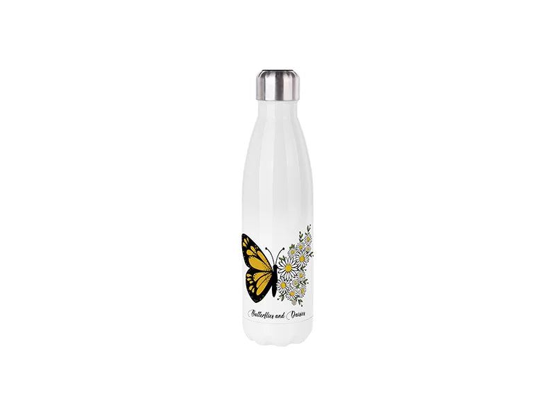 Sublimation Blanks 17oz/500ml Stainless Steel Cola Shaped Bottle(White) W/ Temperature Lid