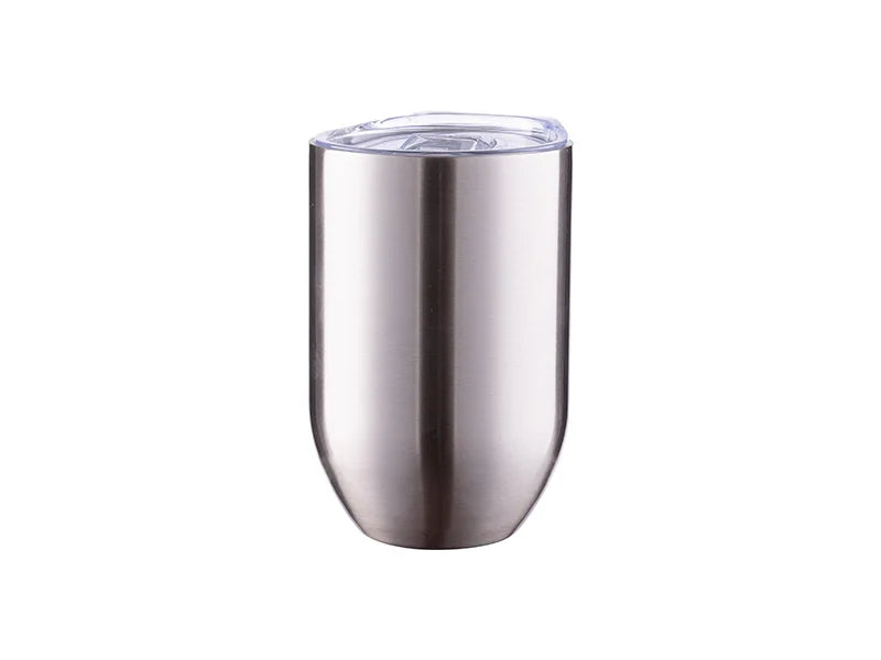 12oz/360ml Subliation Blanks Straight Stainless Steel Stemless Wine Glass(Silver)