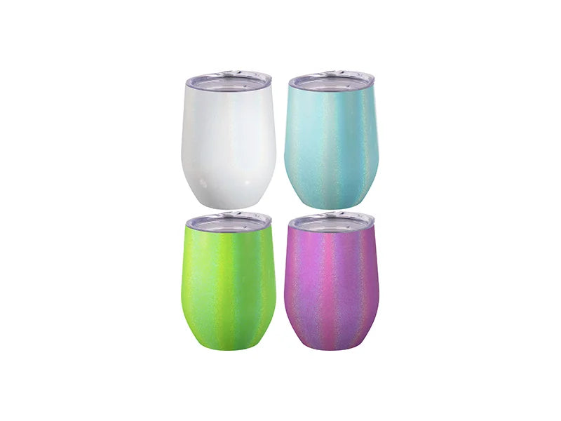 Sublimation 12oz/360ml Glitter Sparkling Stainless Steel Stemless Cup (Purple)