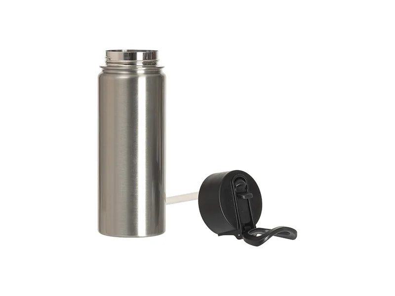Sublimation 27oz/800ml Stainless Steel Water Bottle w/ Black Straw Lid(Silver, Single Wall)