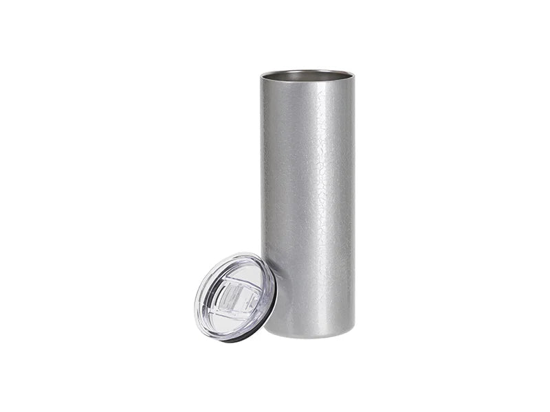 Sublimation Blanks 20oz/600ml Crackle Finish Stainless Steel Skinny Tumbler(Silver Grey)